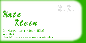 mate klein business card