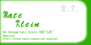 mate klein business card